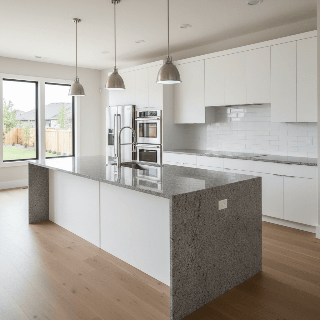 Contemporary kitchen with granite and stainless steel