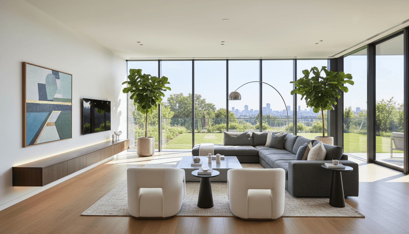 Contemporary open floor plan layout