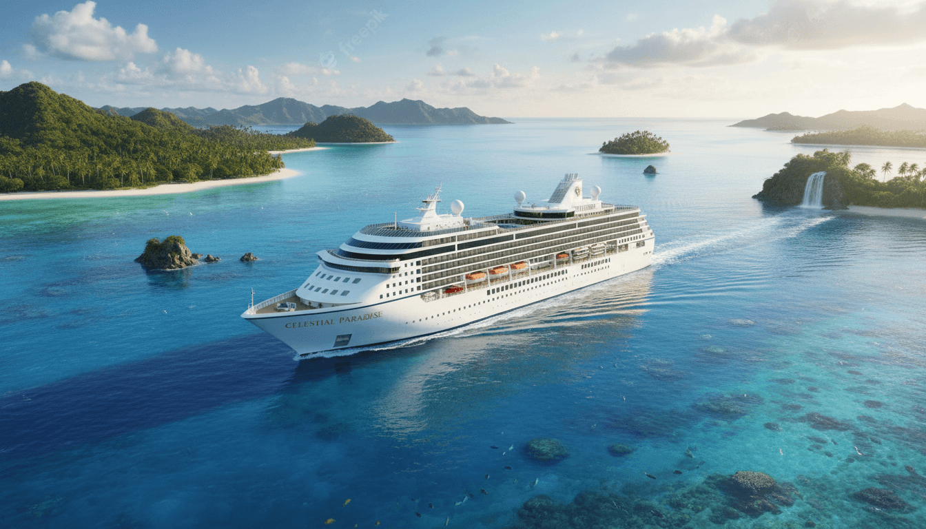 Luxury cruise ship departure