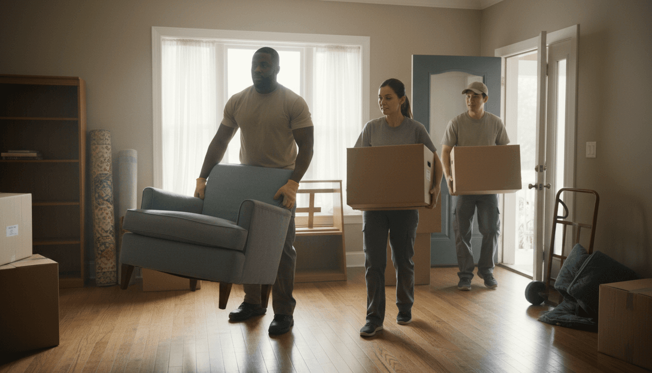 Homeowners moving into their new construction home